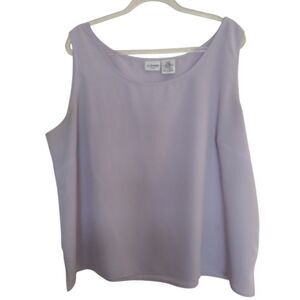 LIZ BAKER ESSENTIALS Tank Top Women 24W‎ Lavender Sleeveless Flowy Office Career